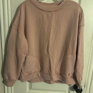 FP Movement Raw Edge Pullover in Dusty Rose